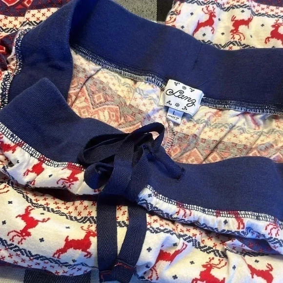 Lanz of Salzburg pajama pants fair isle reindeer Nordic pattern - Picture 2 of 4